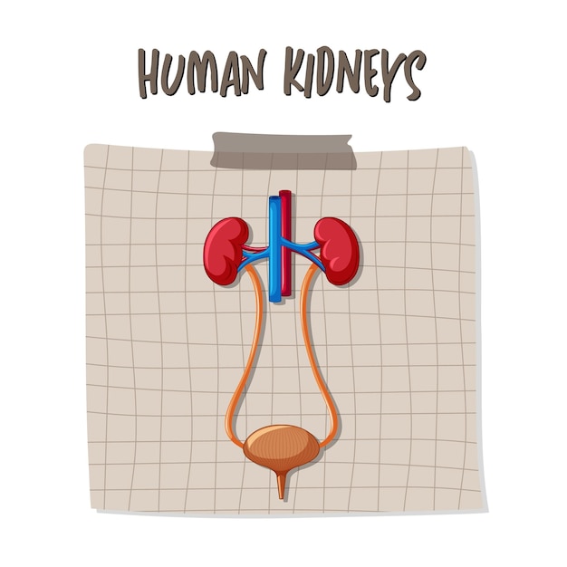 Órgano interno humano con riñones y vejiga