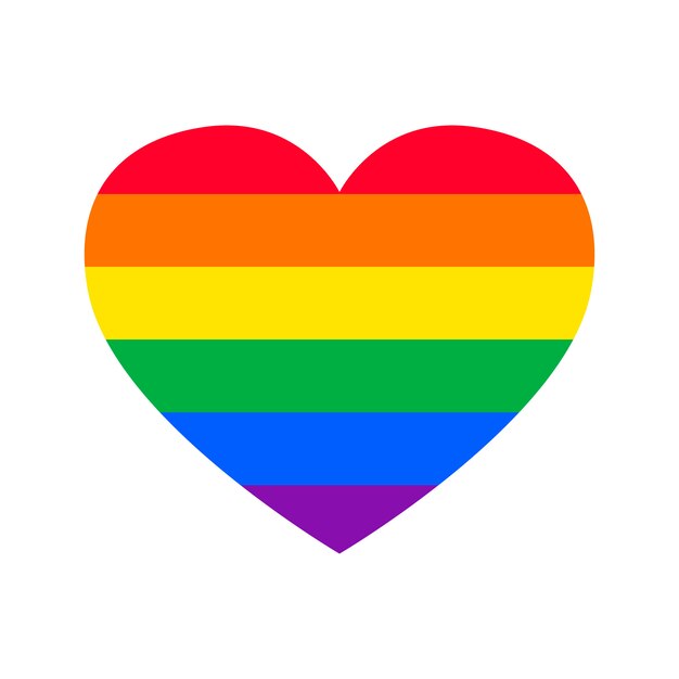 Orgullo gay plano en forma de corazón