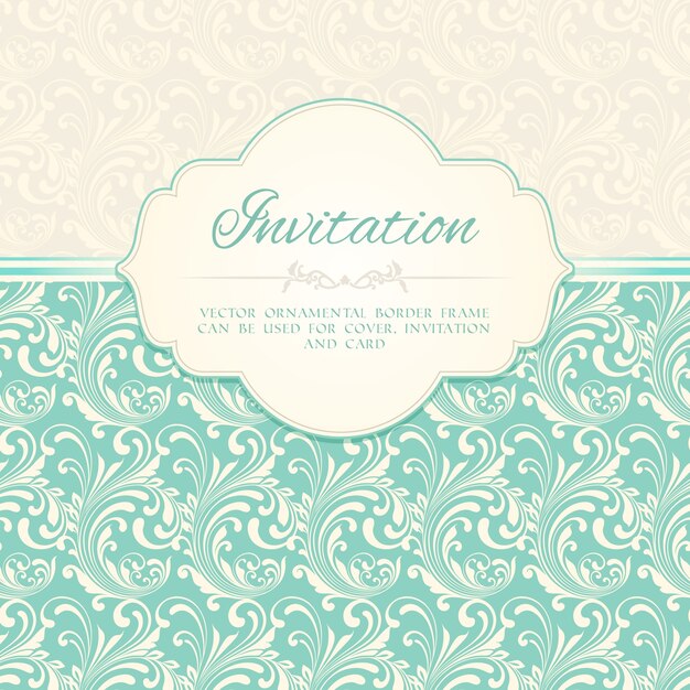 Ornamental patrón tarjeta de invitación o cubierta del álbum plantilla ilustración vectorial