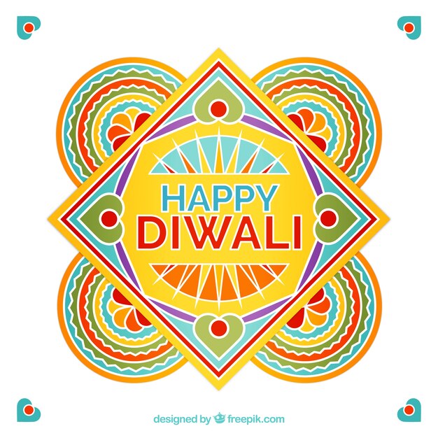 Ornamental tarjeta de diwali de formas abstractas