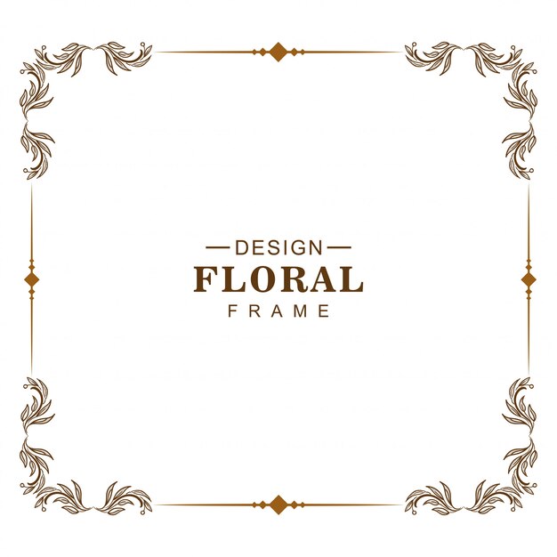 Ornamento decorativo diseño de marco floral creativo.