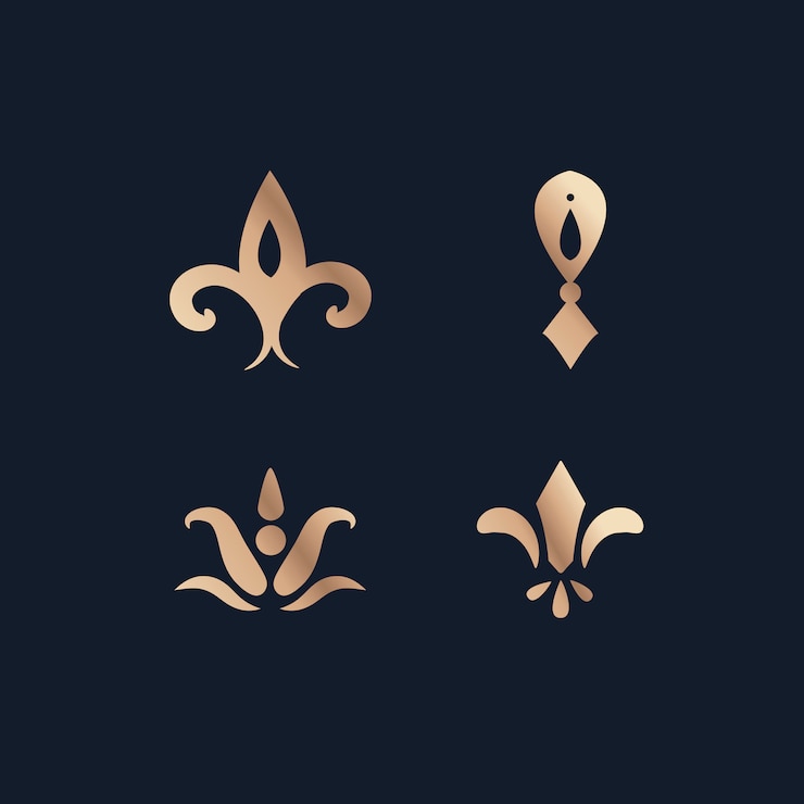 Vector gratuito ornamentos de la flor de lis