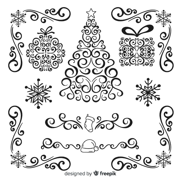 Ornamentos navidad planos