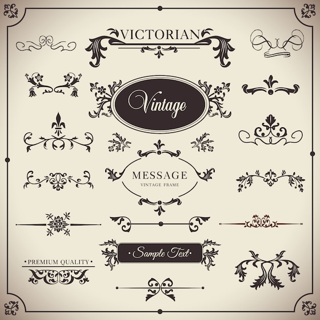 Ornamentos vintage con elementos florales