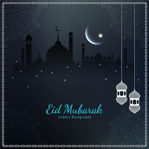 Oscuro hermosa Eid Mubarak religiosa