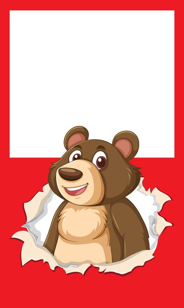 Un oso alegre en un marco roto