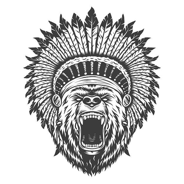 Oso de estilo logo vintage