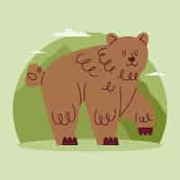 Vector gratuito oso grizzly animal salvaje