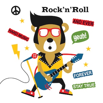 Bebe En Un Panuelo Rockero Miente Con Una Guitarra Y Un Microfono Foto Premium Bebe En Un Panuelo Rockero Miente Con Una Guitarra Y Un Microfono Foto Premium