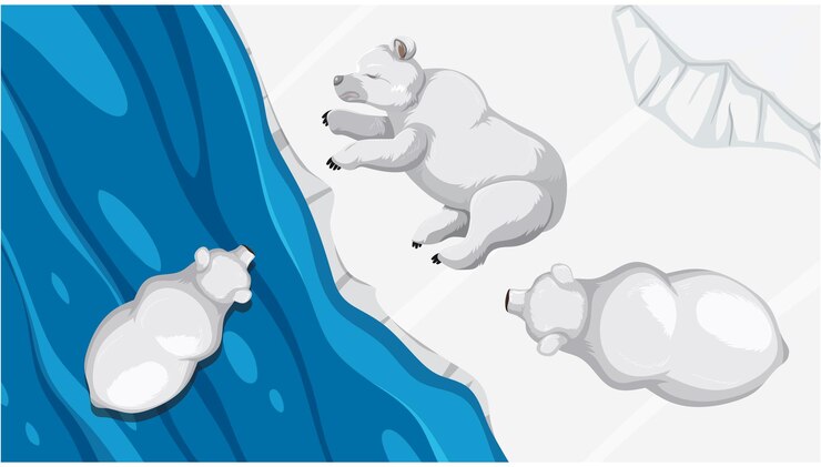 Vector gratuito los osos polares descansan en el hielo