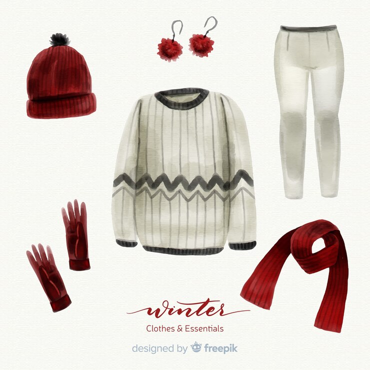 Vector gratuito outfit invierno dibujado a mano