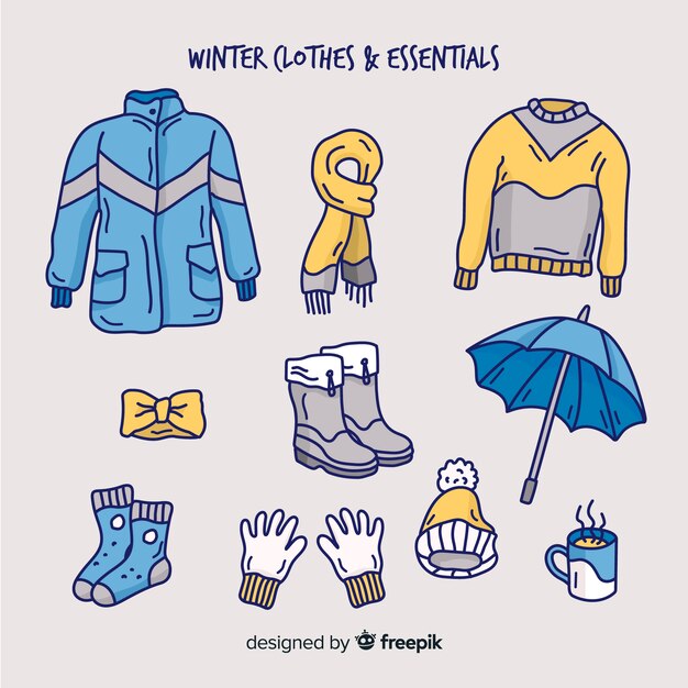 Outfit invierno dibujado a mano