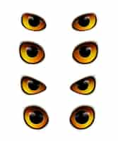 Vector gratuito owl eyes realistic collection