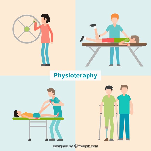 Pacientes en clínica de fisioterapia