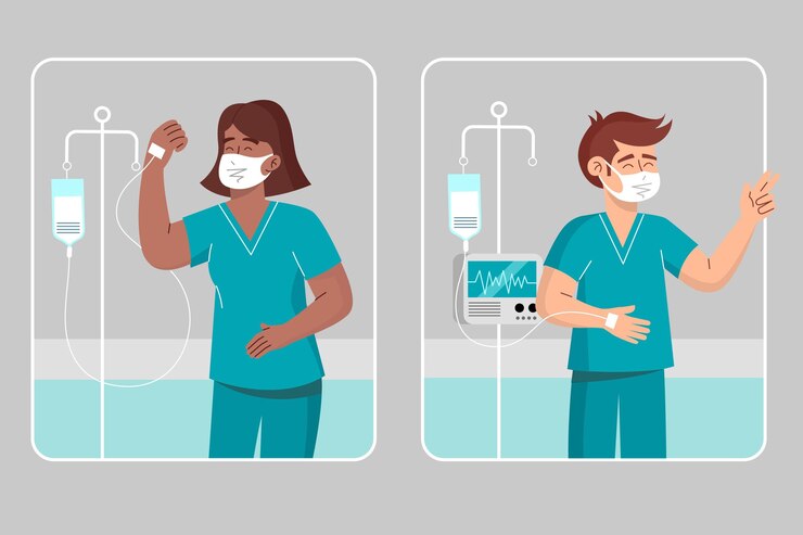 Vector gratuito pacientes positivos que luchan contra el coronavirus
