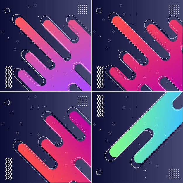 Pack de 4 Patrones Geométricos Retro Hipster