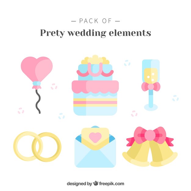 Pack adorable de elementos de boda