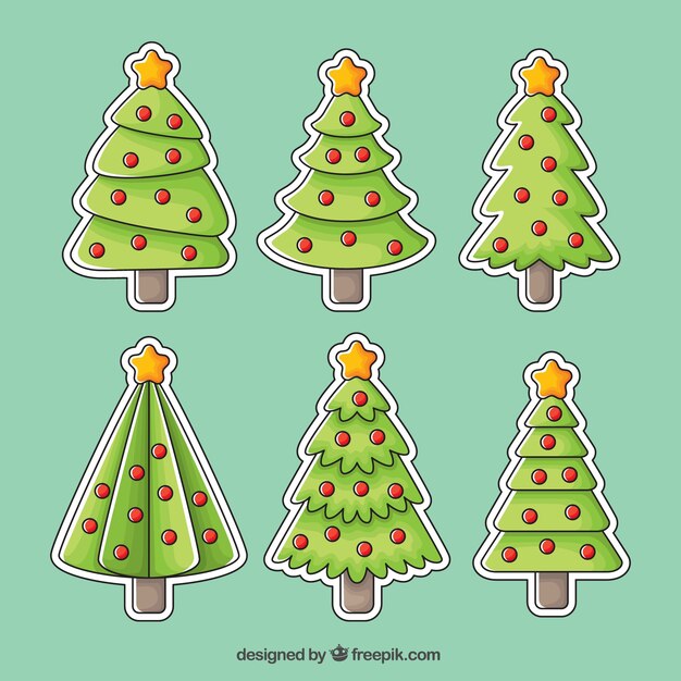 Pack de adorables árboles de navidad de colores