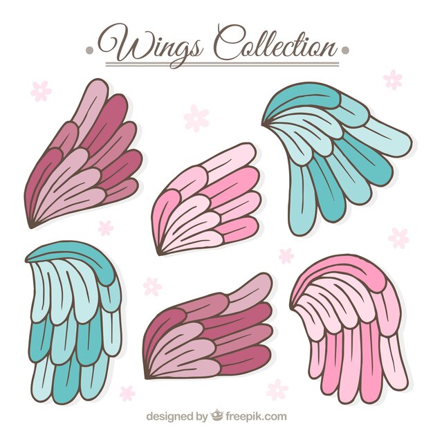 Pack de alas de ángel dibujadas a mano 