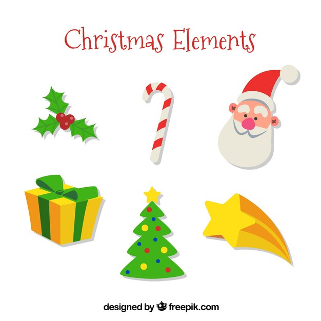 Pack de árbol de navidad y otros elementos decorativos