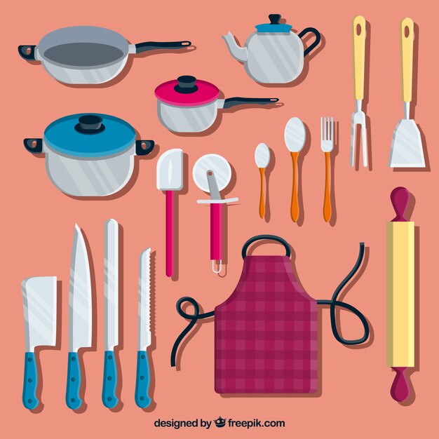 Pack de artículos de chef de colores