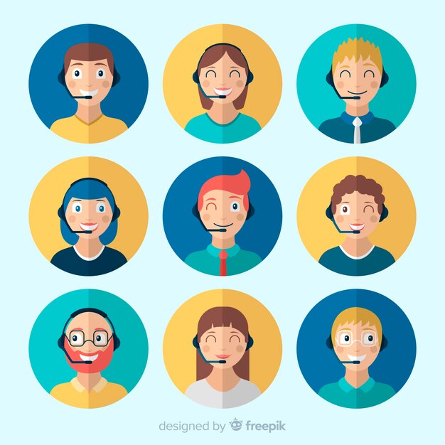 Pack de avatares de call center 