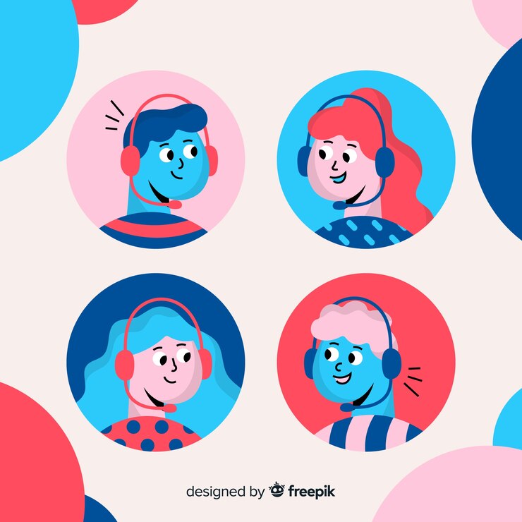 Vector gratuito pack de avatares de call center 