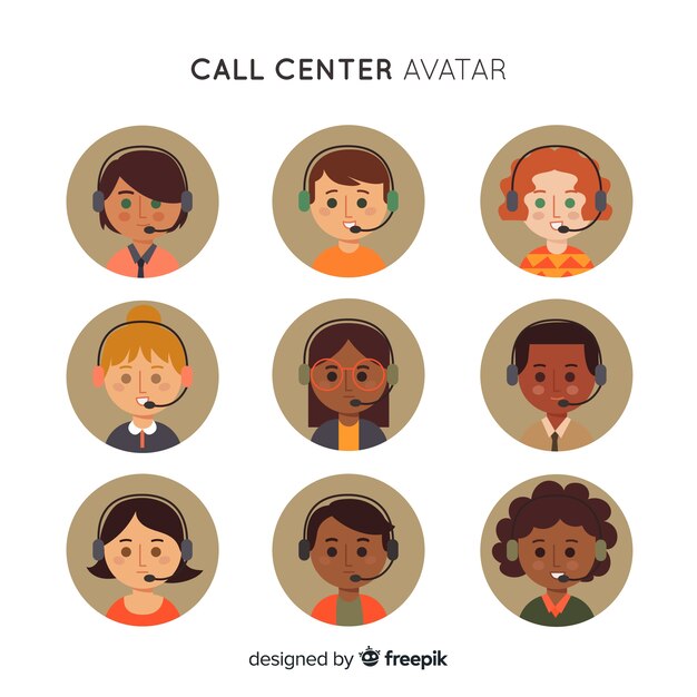 Pack de avatares de call center 