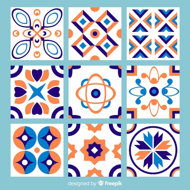 Vector gratuito pack de azulejos coloridos abstractos