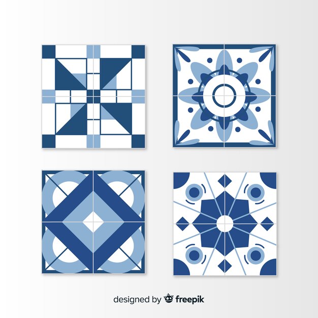 Pack de azulejos en estilo flat