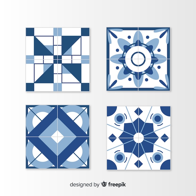 Pack de azulejos en estilo flat