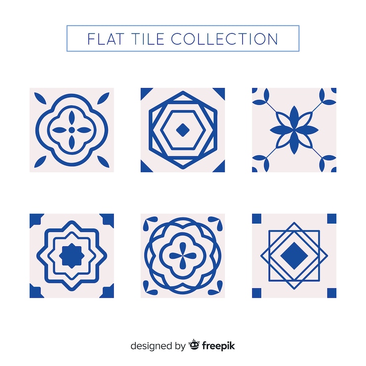 Vector gratuito pack de azulejos flat modernos