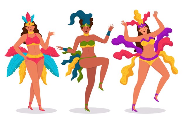 Pack bailarina de carnaval brasileño