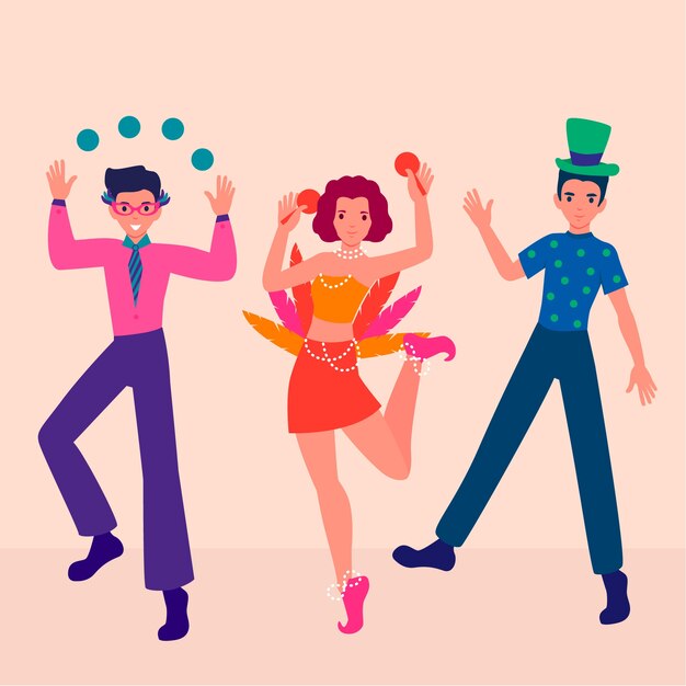 Pack de bailarines de carnaval