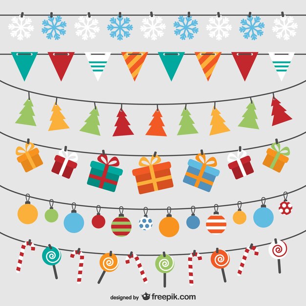 Pack de banderines de Navidad