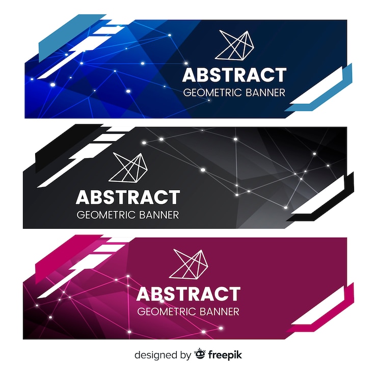 Vector gratuito pack banner formas geométricas