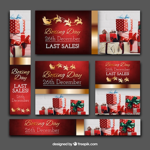 Vector gratuito pack de banners de boxing day