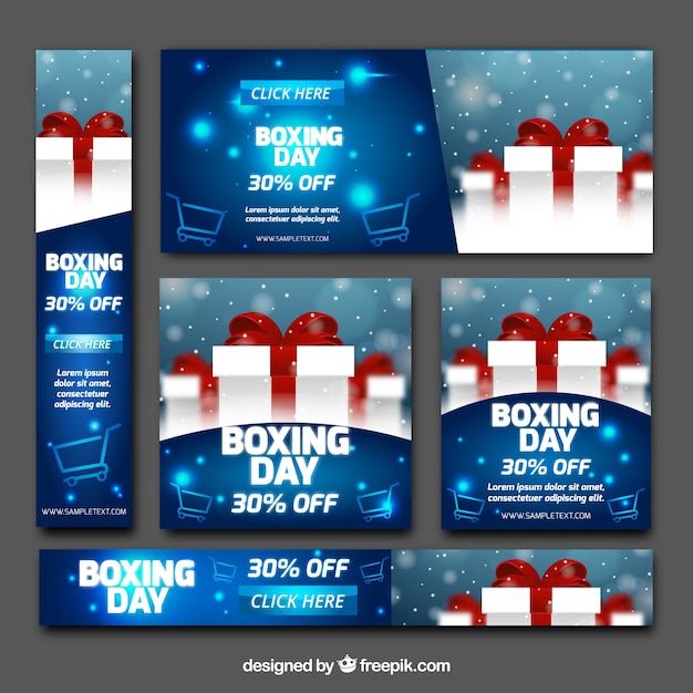 Vector gratuito pack de banners de boxing day