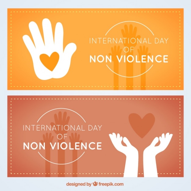 Vector gratuito pack de banners del día internacional de la no violencia
