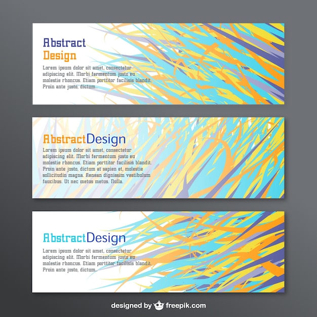 Vector gratuito pack de banners de diseño abstracto