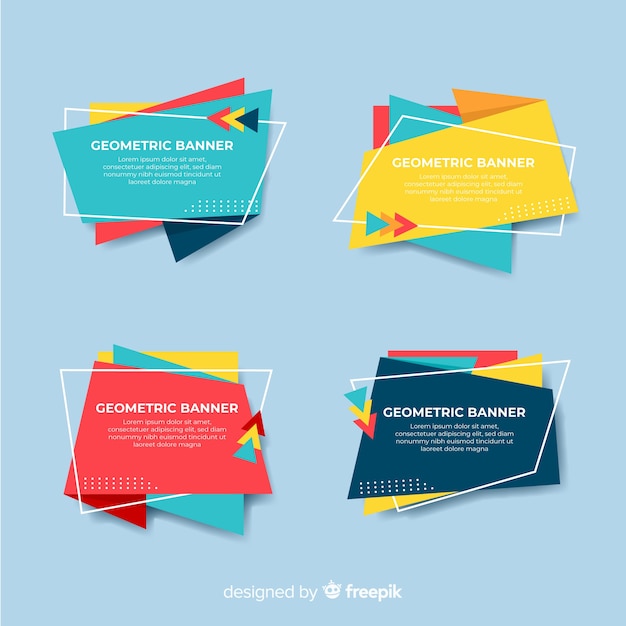 Pack banners formas abstractas irregulares