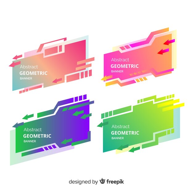 Pack banners geométricos coloridos