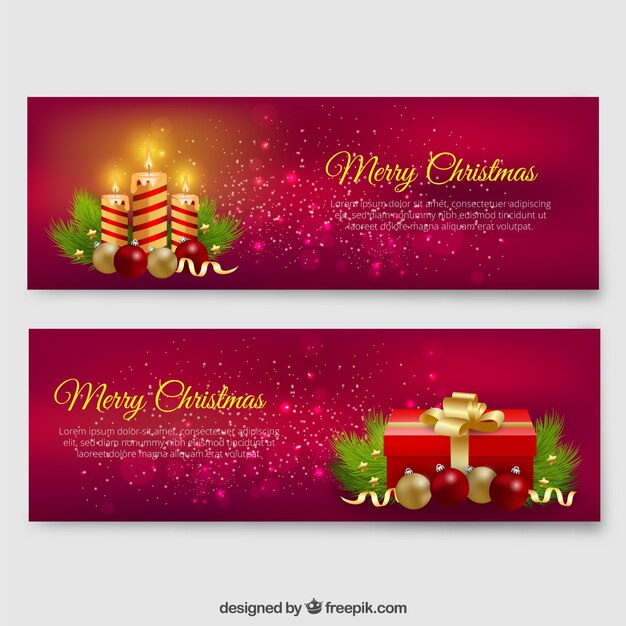 Pack de Banners de navidad rojos