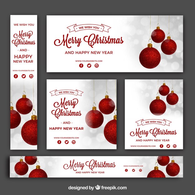 Pack de banners de navidad vintage