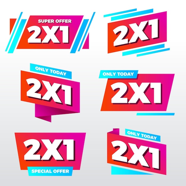 Vector gratuito pack de banners promocionales coloridos