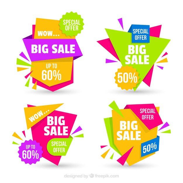 Pack de banners de rebajas coloridos 