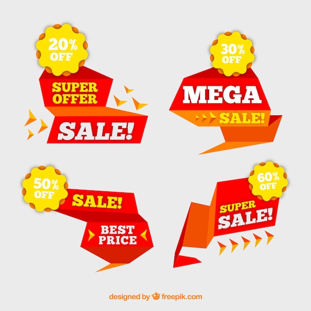 Pack de banners rojos de rebajas 