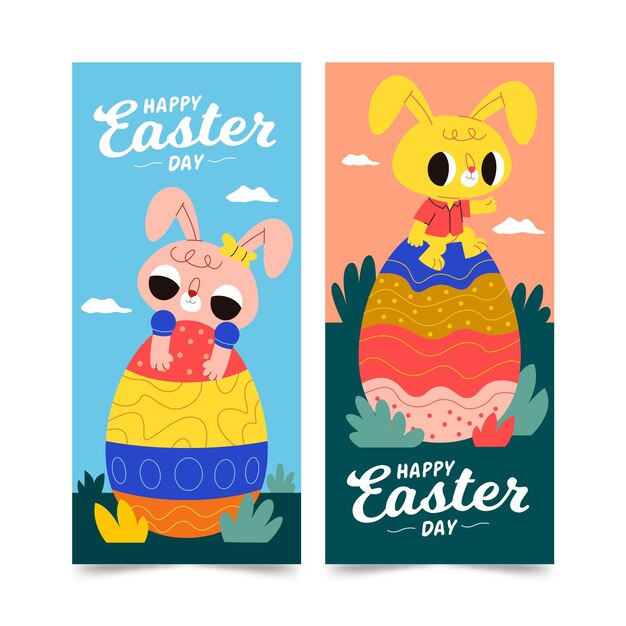 Pack de banners verticales de pascua