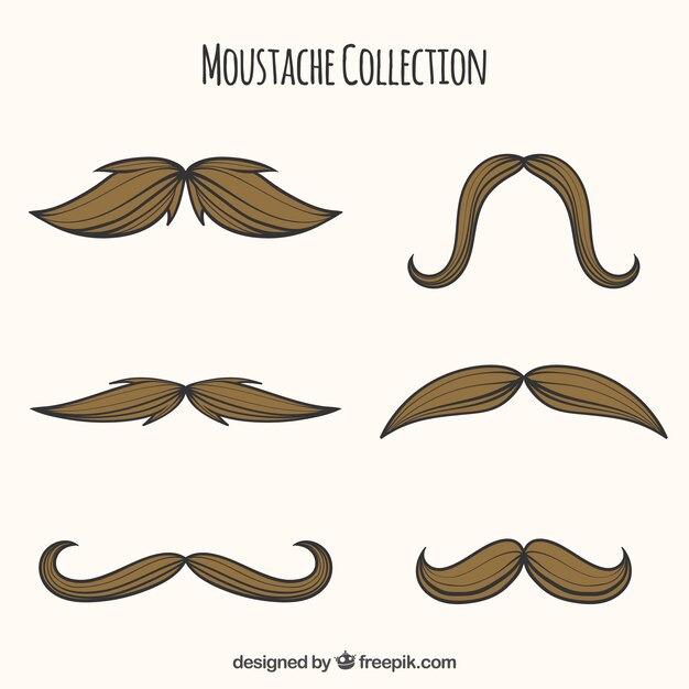 Pack de bigotes dibujados a mano 