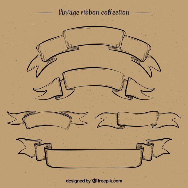 Pack de bocetos de cintas vintage 